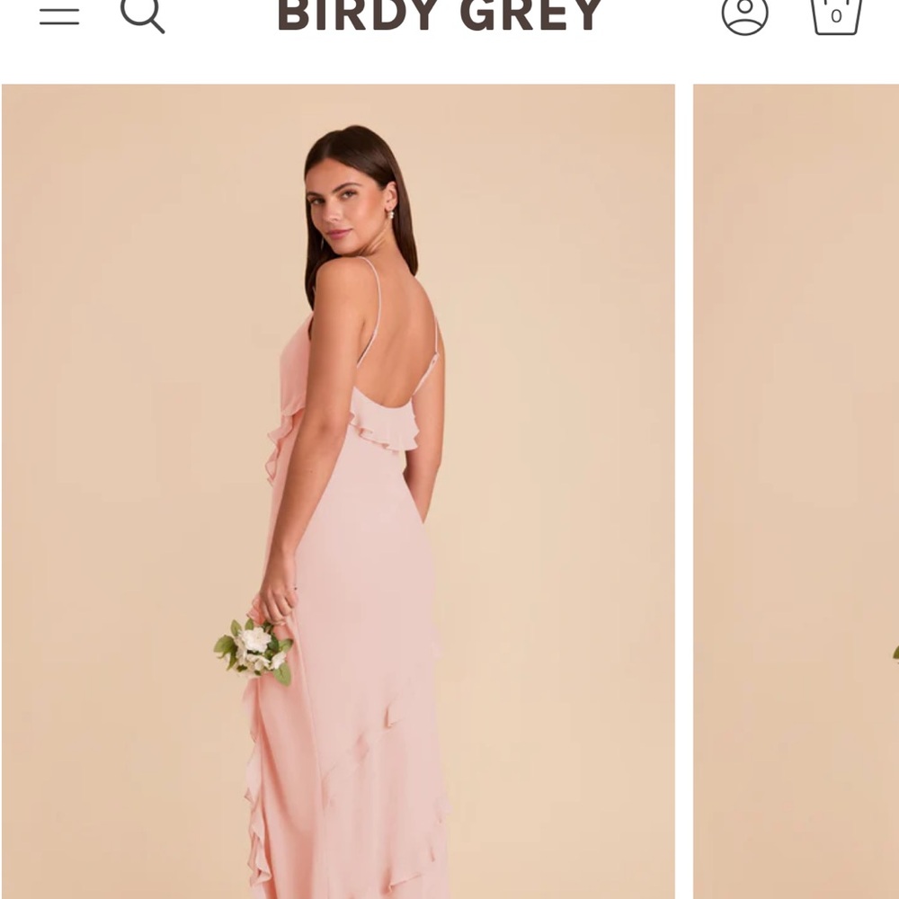 Birdy Grey Pink Ruffle Maxi Dress